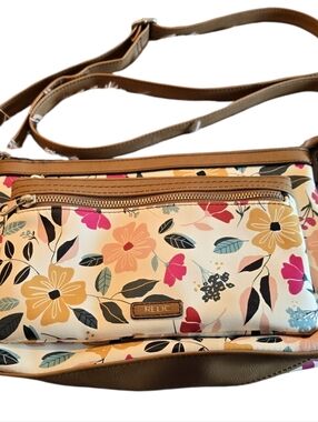 Relic Floral Crossbody Bag - Tan and Multicolor